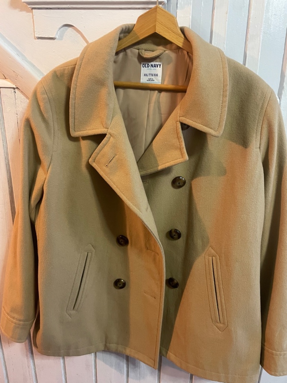 Old Navy Camel Double-Breasted Peacoat